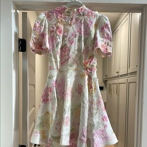 Floral Pink and White Kids Dress